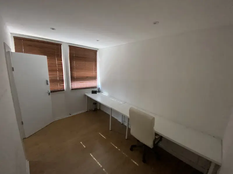 Desk set up in a private room