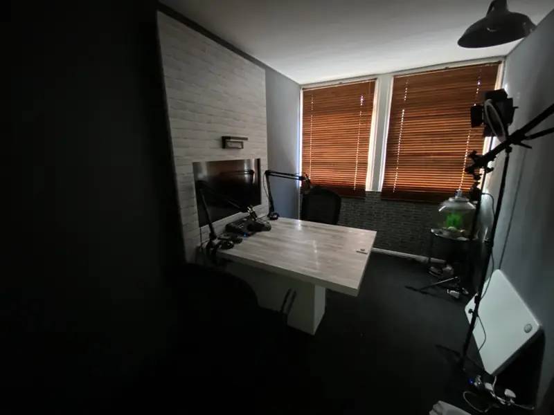 Room with desk and plants